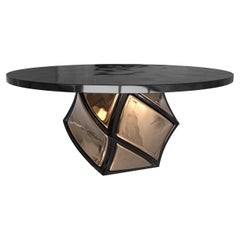 Tavolo rotondo "Manchot" con acciaio inossidabile, bronzo, fatto a mano, Istanbul