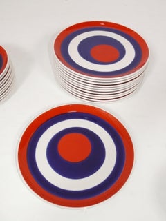 Mancioli Italian Modernist Op Art China Set 1960s