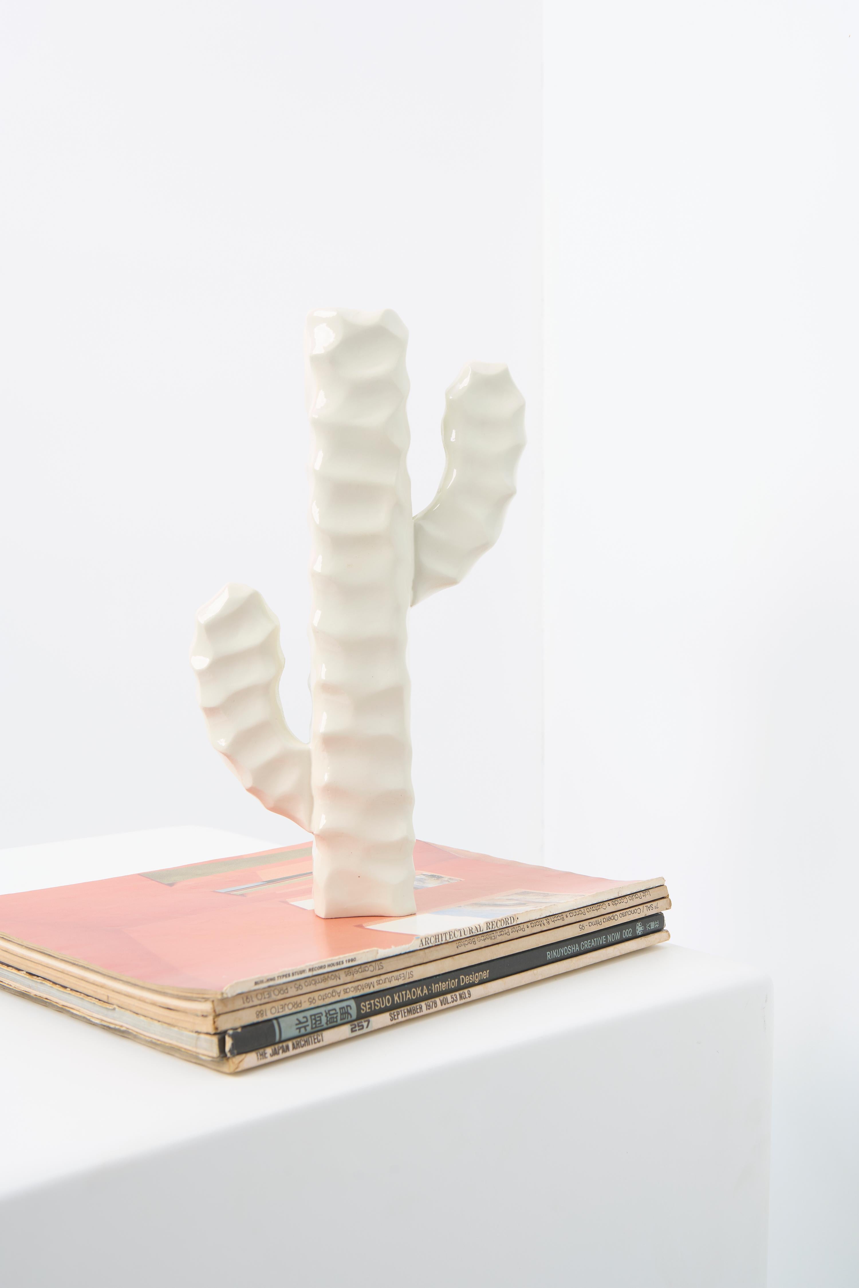 Minimaliste Série Mandacaru, sculpture de table Cactus en bois en vente