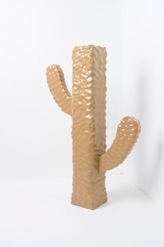 Mandacaru Series, Wooden Cactus Tall Floor Sculpture