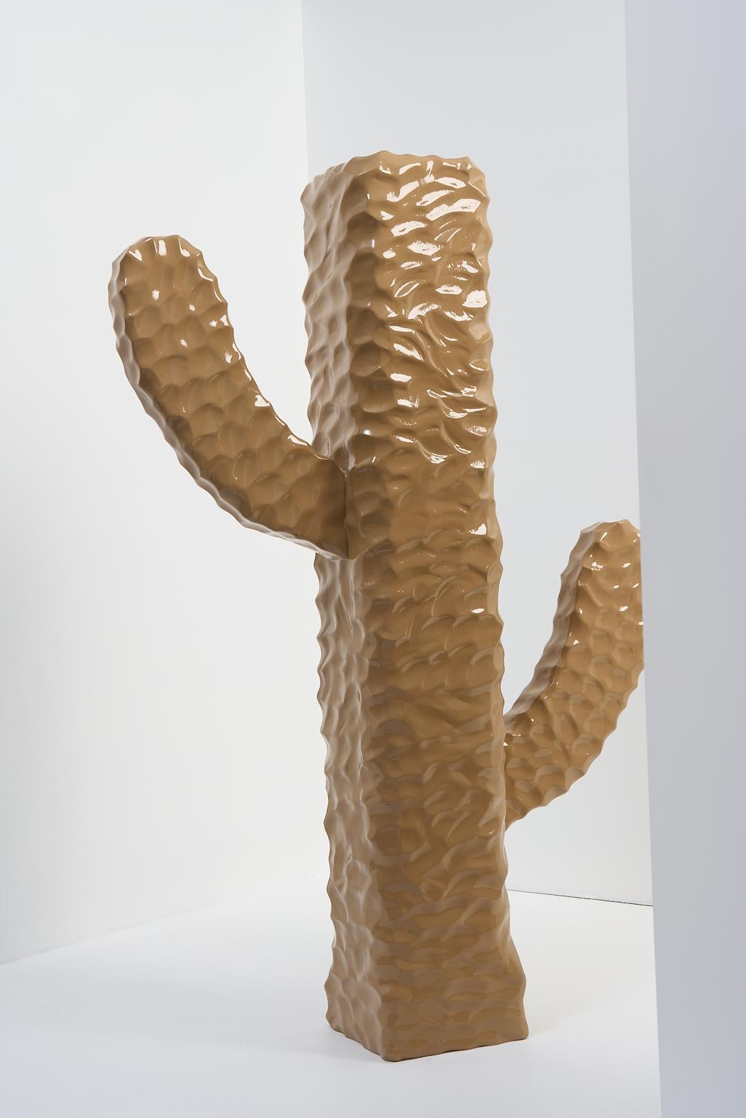 Contemporary Mandacaru Series, Wooden Cactus Tall Floor Sculpture For Sale