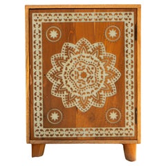 Mandala Carved Wooden Bedside Table - Nightstand by House of Jaipur