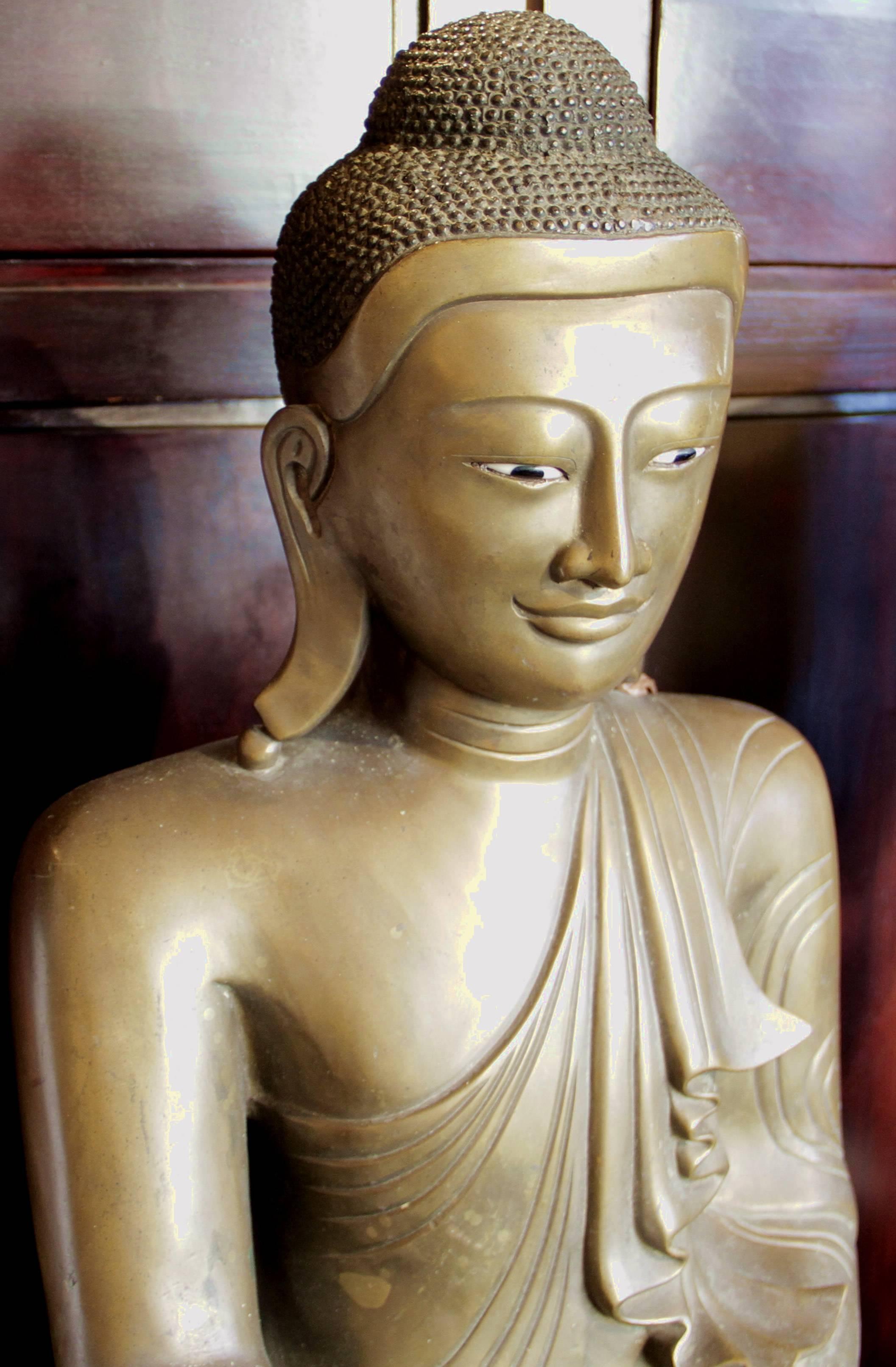 Burmese Mandalay Buddha Statue Bronze Burma, 19th Century