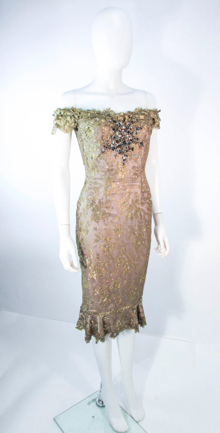 MANDALAY Gold Sequin Beaded Lace Cocktail Dress Size 4 at 1stDibs | mandalay  dress, mandalay clothing, mandalay dresses