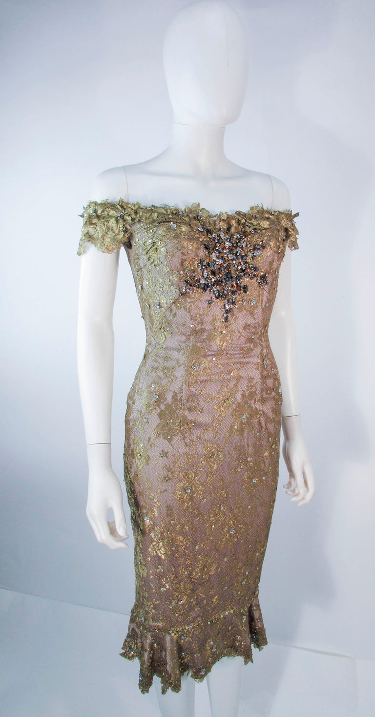 MANDALAY Gold Sequin Beaded Lace Cocktail Dress Size 4 For Sale at 1stDibs  | mandalay dress, mandalay clothing, mandalay dresses