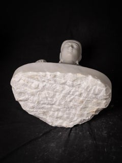 Mandalay style Burmese marble Buddha statue in Bhumisparsha mudra