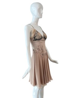 MANDALAY Vintage Corsetto Disossato Delicato Mini Abito Rosa Malva Polveroso