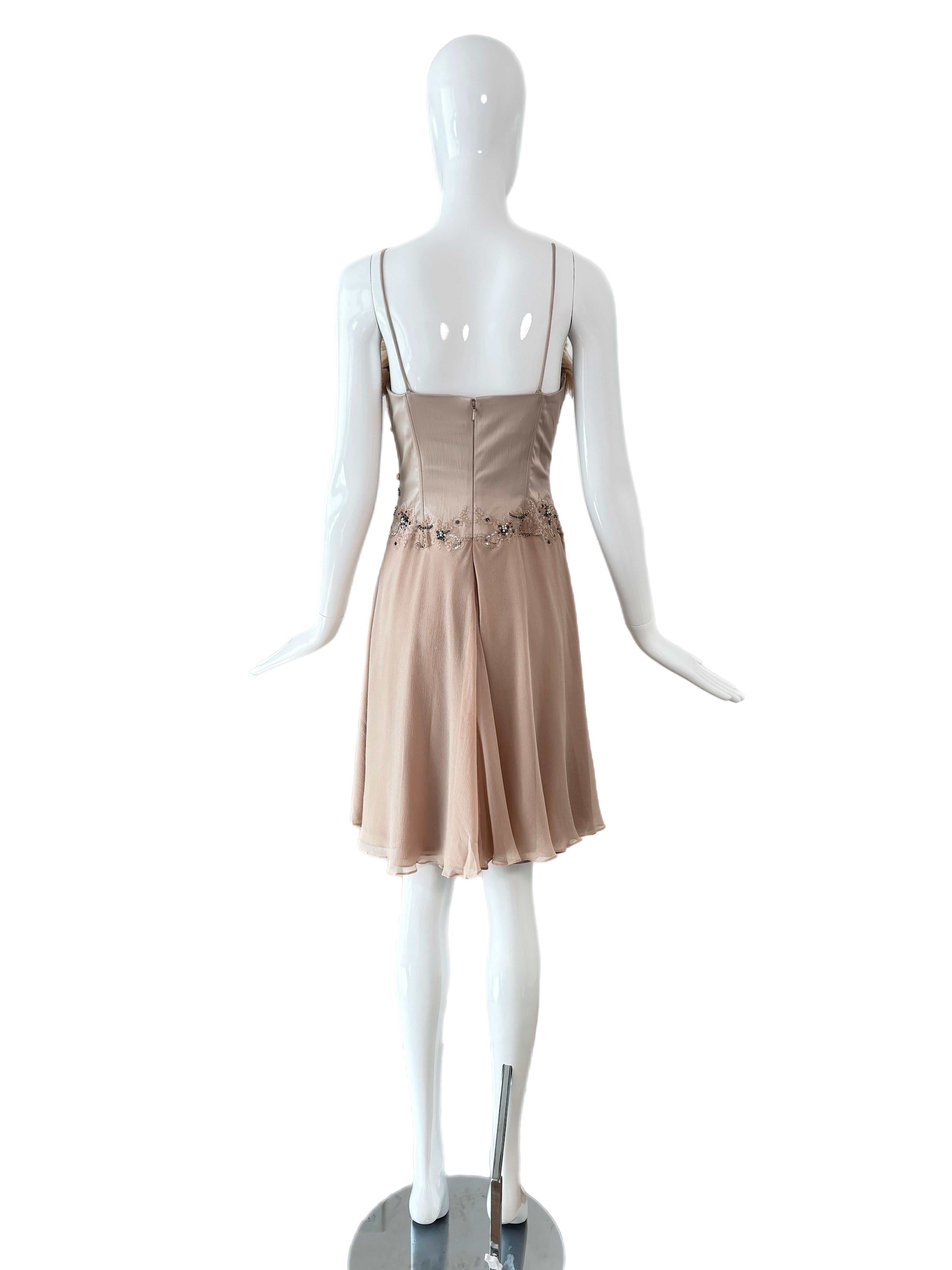 Women's MANDALAY Vintage Boned Corset Delicate Mini Dress Mauve Dusty Pink For Sale