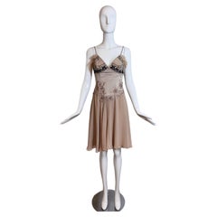 MANDALAY Vintage Boned Corset Delicate Mini Dress Mauve Dusty Pink