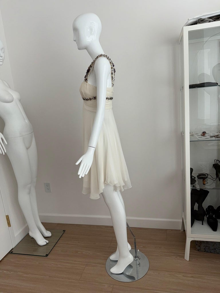 Nwt's Mandalay Vintage Ivory Silk Embellished Babydoll Dress Bridal Wedding
