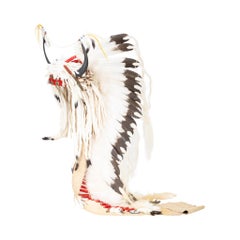 Mandan-Kopfschmuck aus geteiltem Horn, einzeln im Trailer-Stil