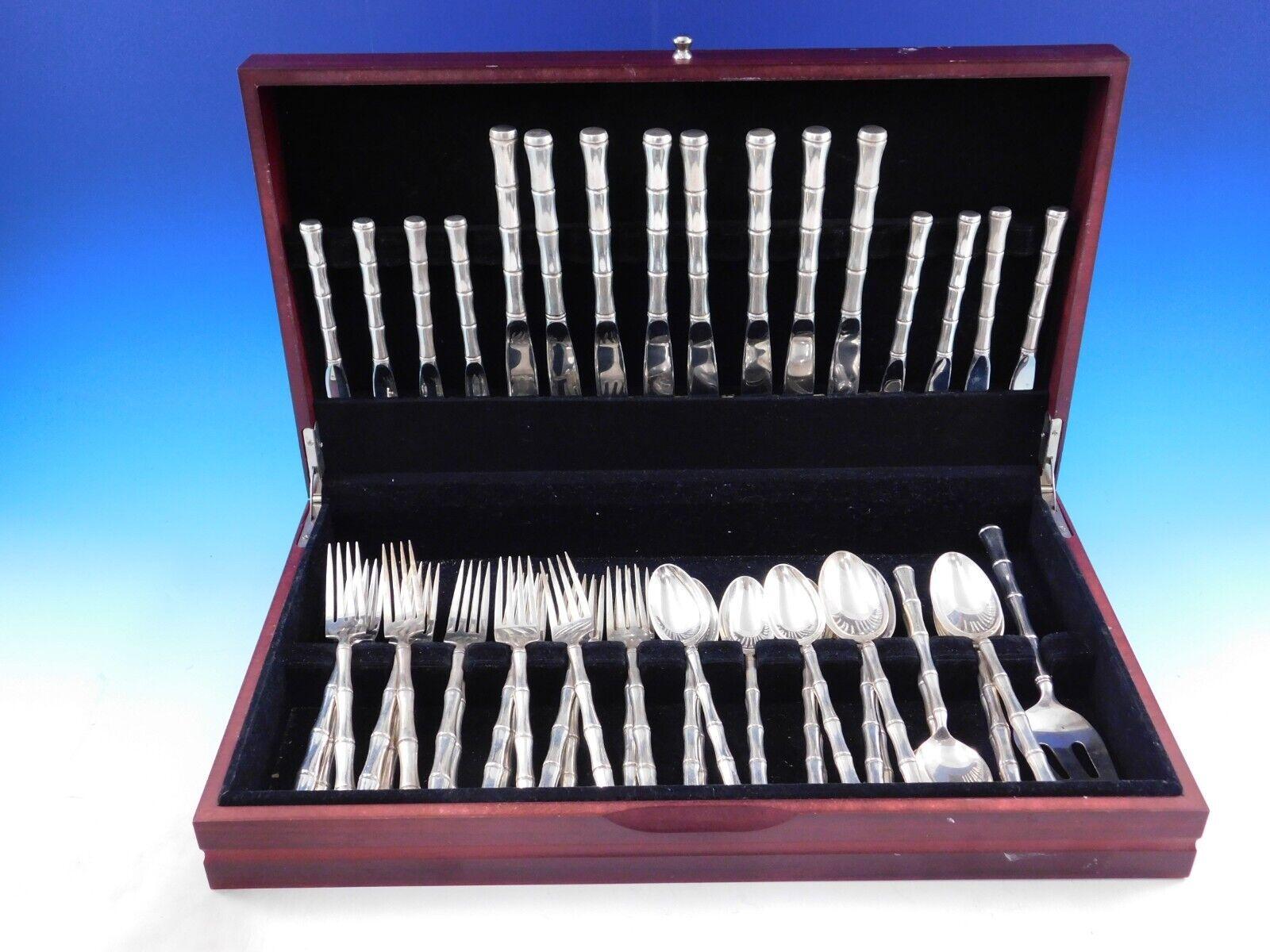 Mandarin by Towle sterling silver flatware set - 49 Pieces. This set features a hollow, shaped, bamboo-style handle. This set includes:

8 Knives, 9 1/8