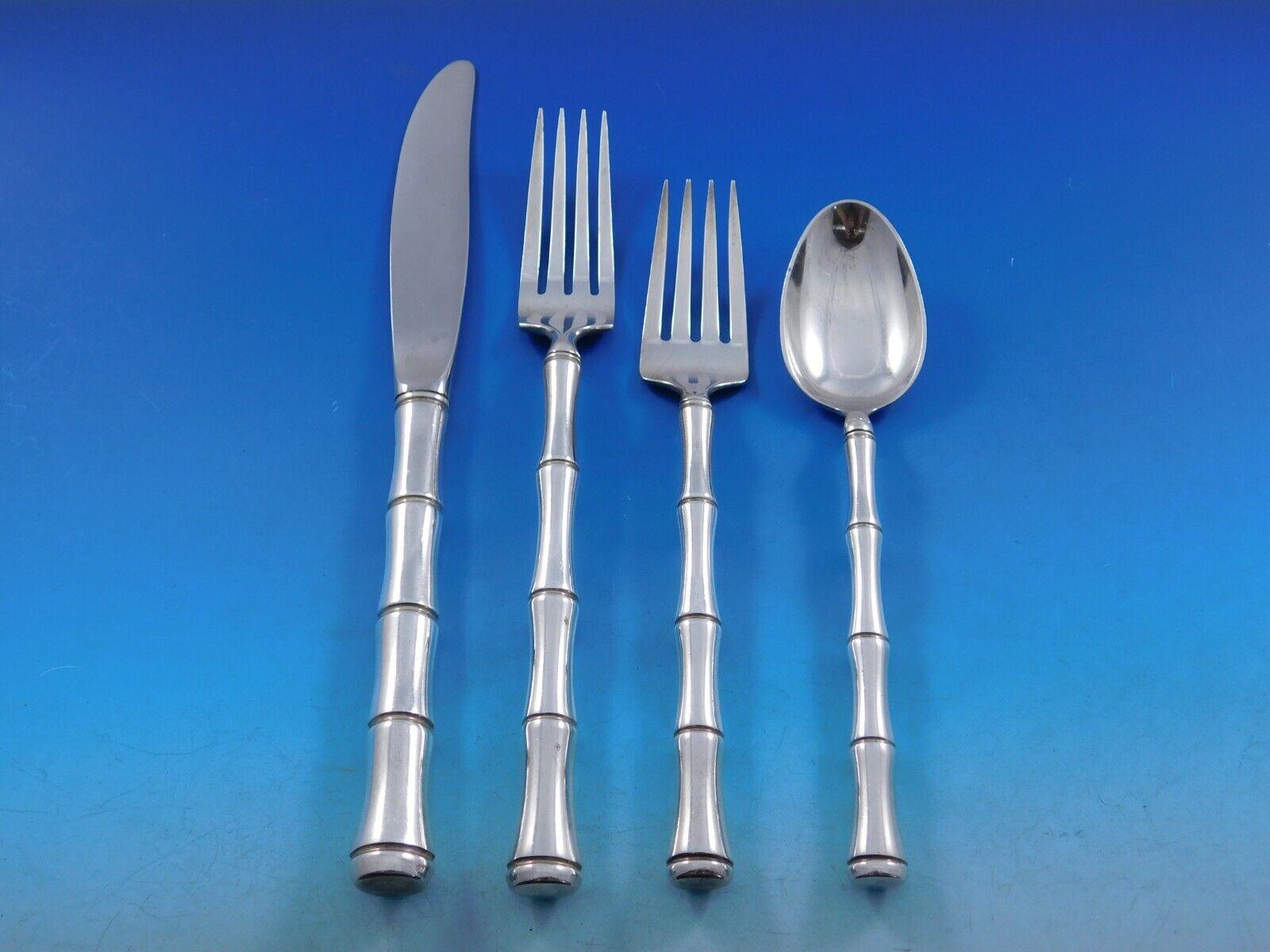 Mandarin by Towle Sterling Silver Flatware Set for 8 Service 49 pcs Bamboo In Excellent Condition In Big Bend, WI