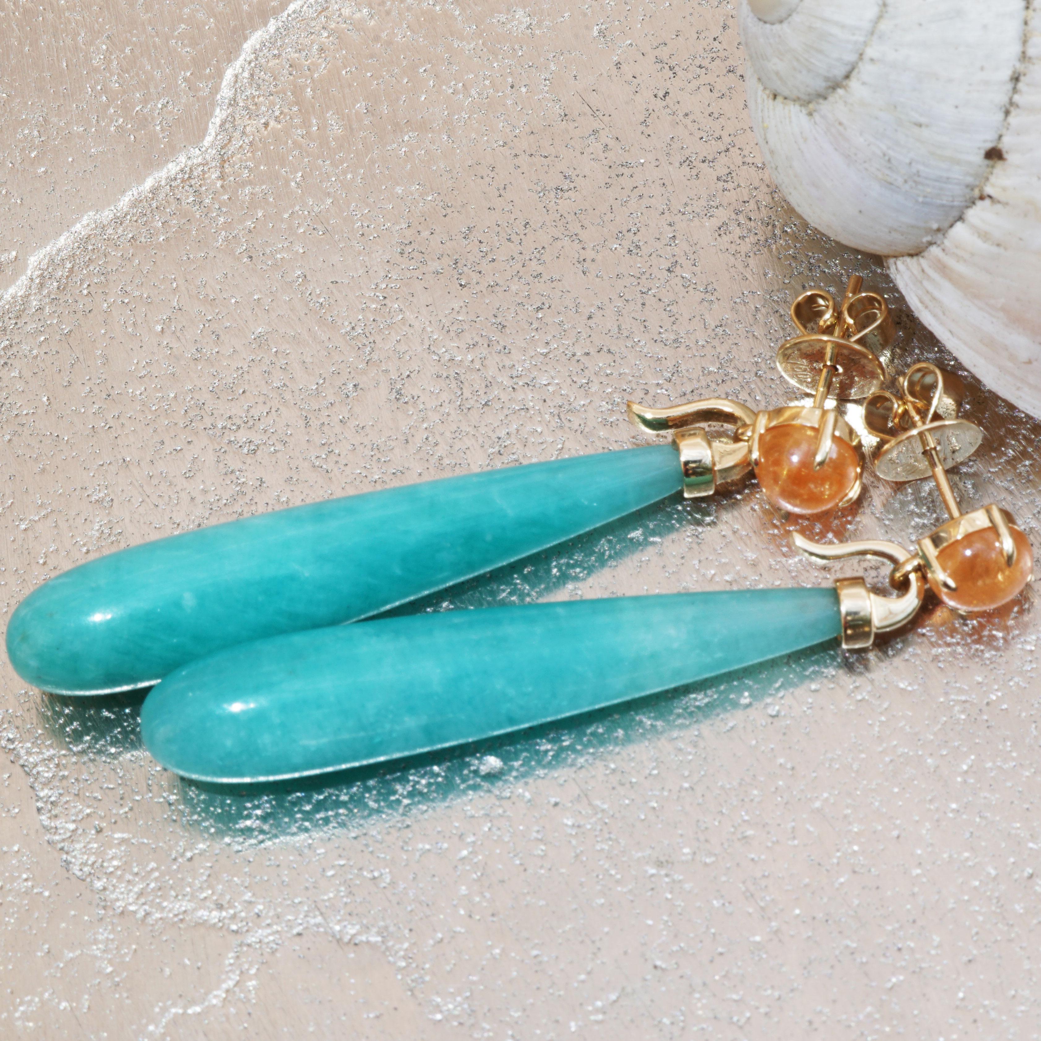 Mandarin Garnet Amazonite Earrings such a Fun detachable Dangles for a great Mix For Sale 5
