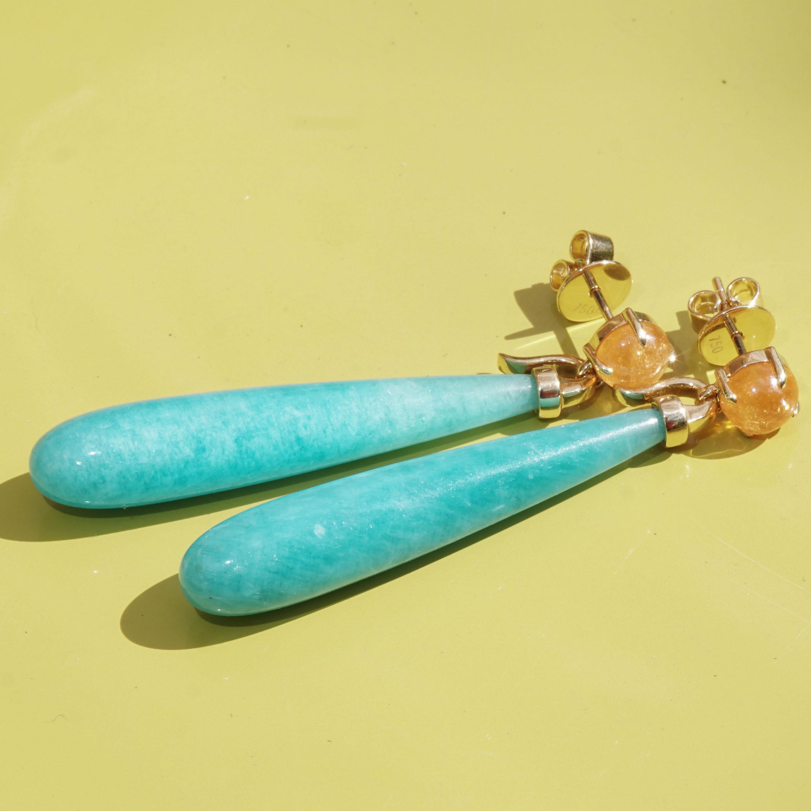 Mandarin Garnet Amazonite Earrings such a Fun detachable Dangles for a great Mix For Sale 2