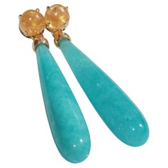 Mandarin Garnet Amazonite Earrings such a Fun detachable Dangles for a great Mix