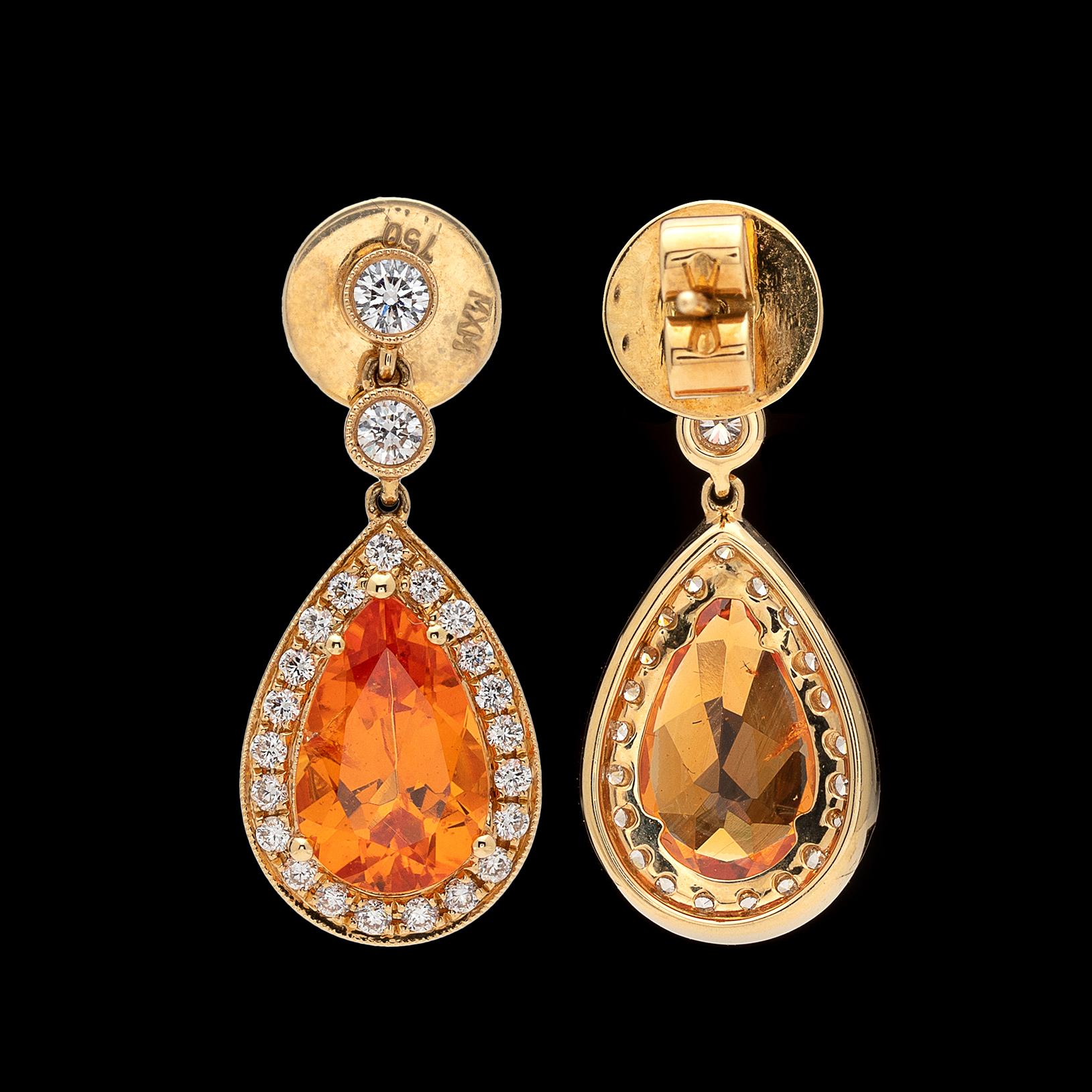 Women's Mandarin Garnet and Diamond Earrings
