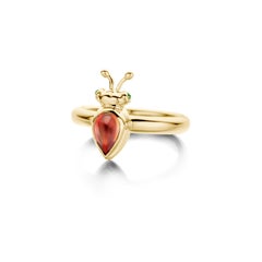 Mandarin Garnet 18 Karat Yellow Gold Modern Ring