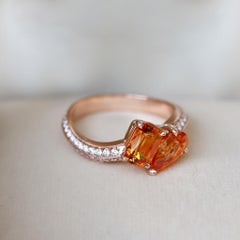 Mandarin Garnet Diamond Toi Et Moi Ring