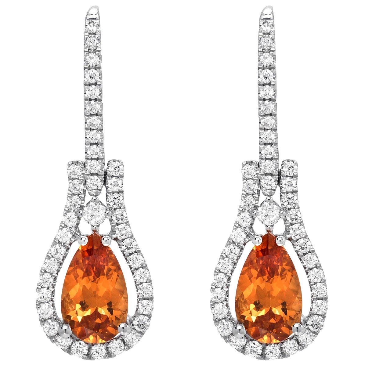 Mandarin Garnet Earrings 3.43 Carats