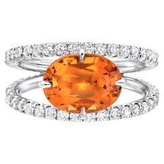 Mandarin Garnet Ring 3.65 Carat Oval