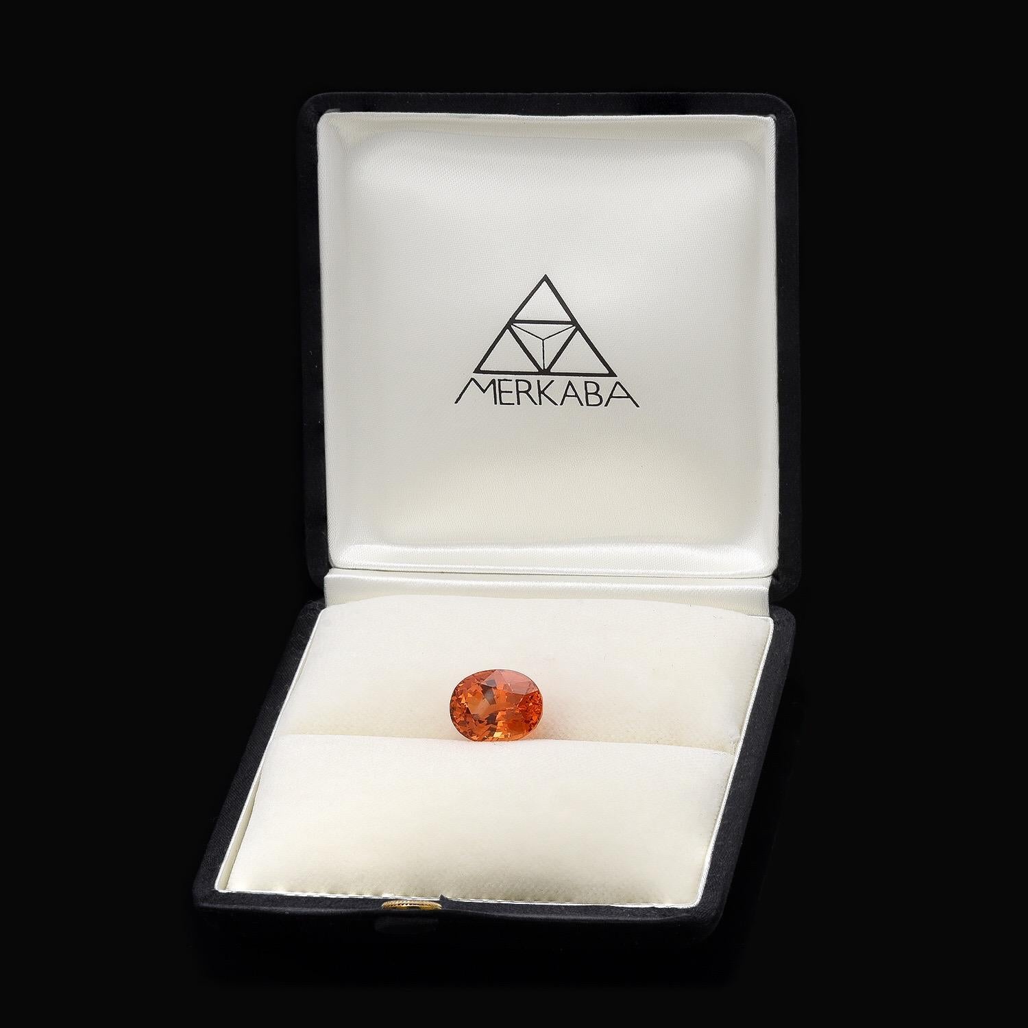 Mandarin-Granat Edelstein 13,54 Karat GIA zertifiziert Loser Edelstein 3