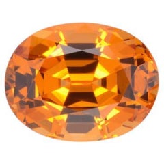 Mandarin Garnet Ring Gem 2.09 Carat Oval Loose Gemstone Loupe Clean