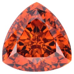 Bague grenat mandarin 6,67 carats, pierre précieuse non sertie