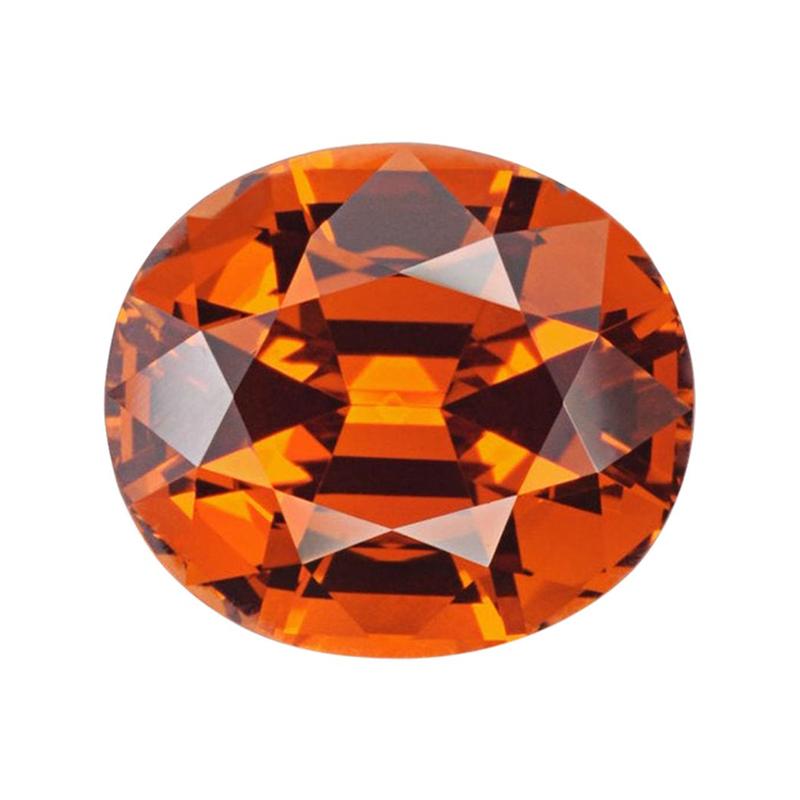 Modern Mandarin Garnet Ring Gem 6.75 Carat Oval Loose Gemstone