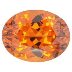 Mandarin Garnet Ring Gem 7.17 Carat Oval Loose Gemstone