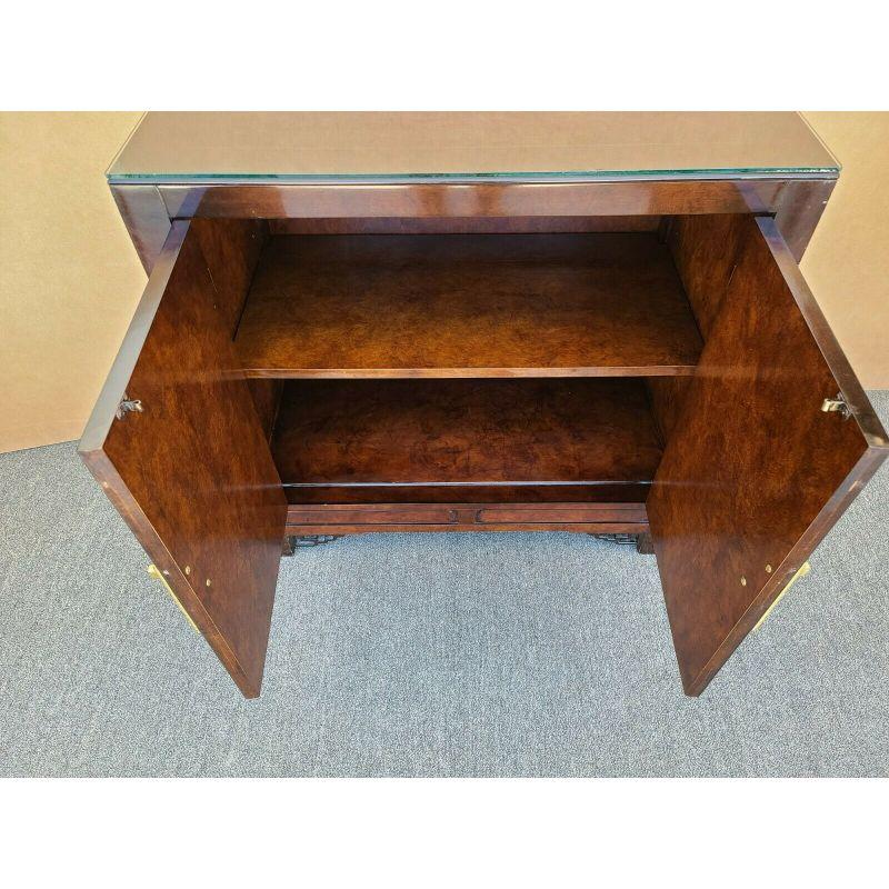 White Furniture Co Mandarin Lacquered Asian Chinoiserie buffet server dry bar 
With a glass top and the inside shelf is removable.


Approximate Measurements in Inches
32