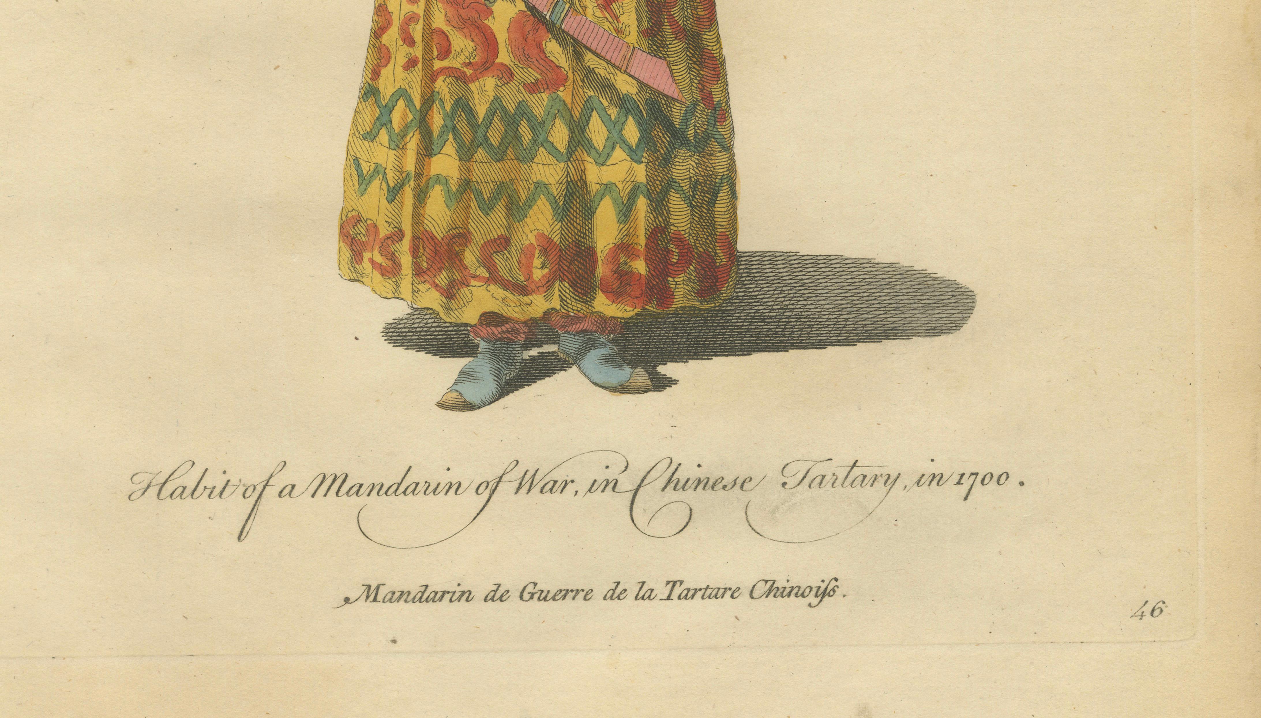 Mandarin Officer of War, Chinese Tartary, Antique Print, Jefferys, 1749
