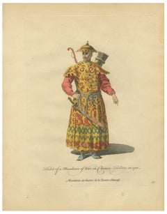 Mandarin Officer of War, Chinese Tartary, Antique Print, Jefferys, 1749