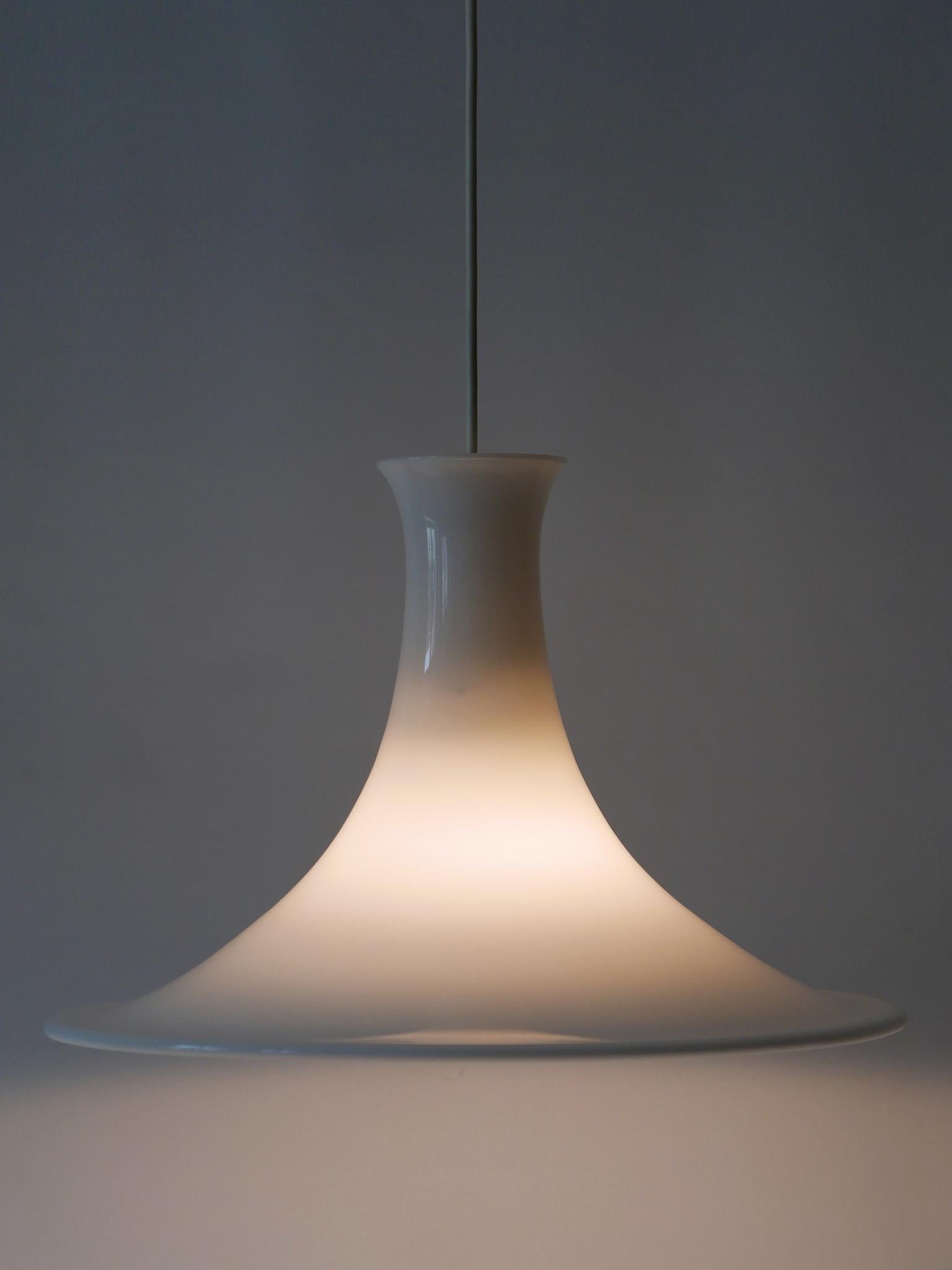 Elegant Opaline glass pendant lamp or hanging light 