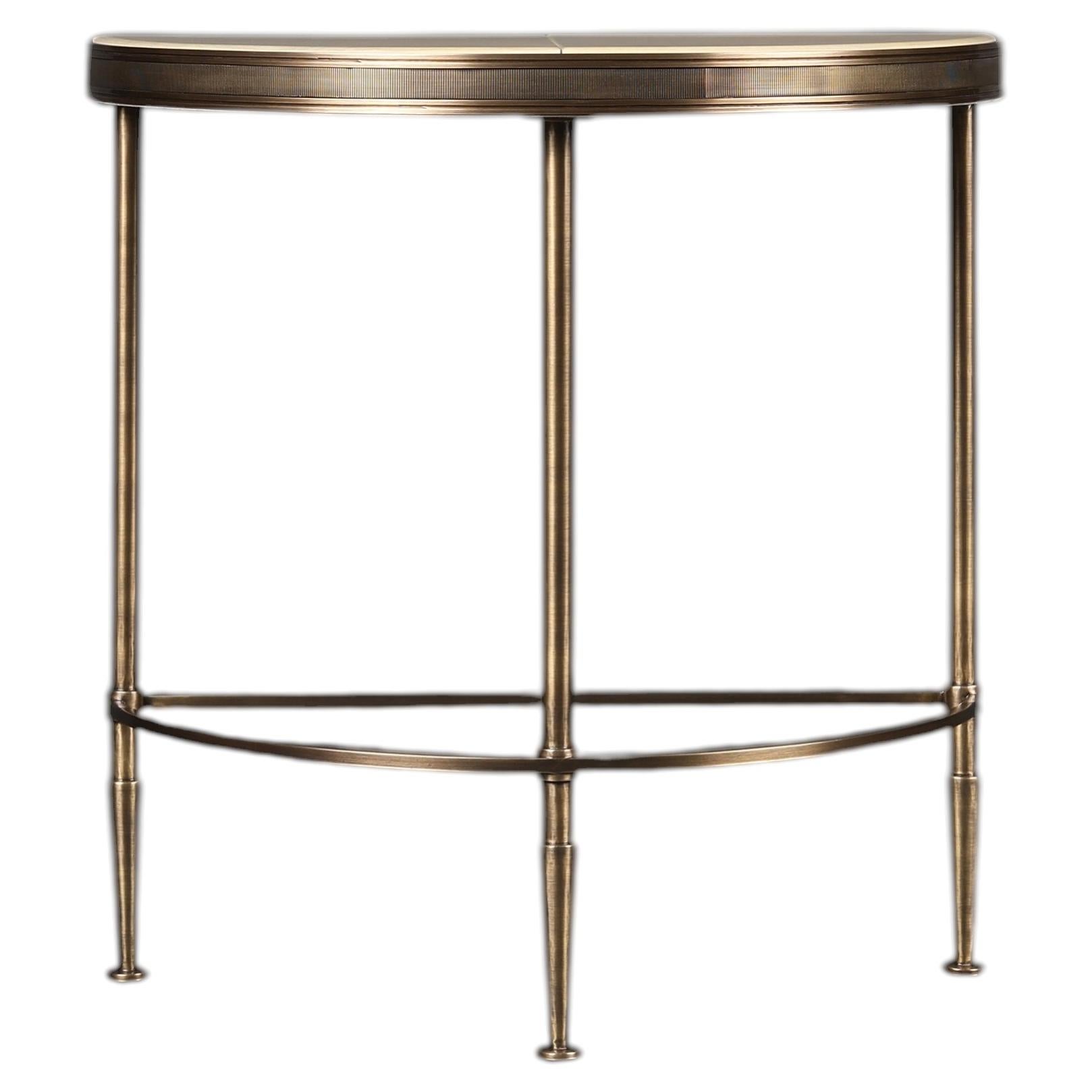 Mandel Half Moon Side Table by Madheke For Sale