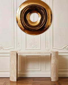 Mandela Natural Travertine Crescent Console Table