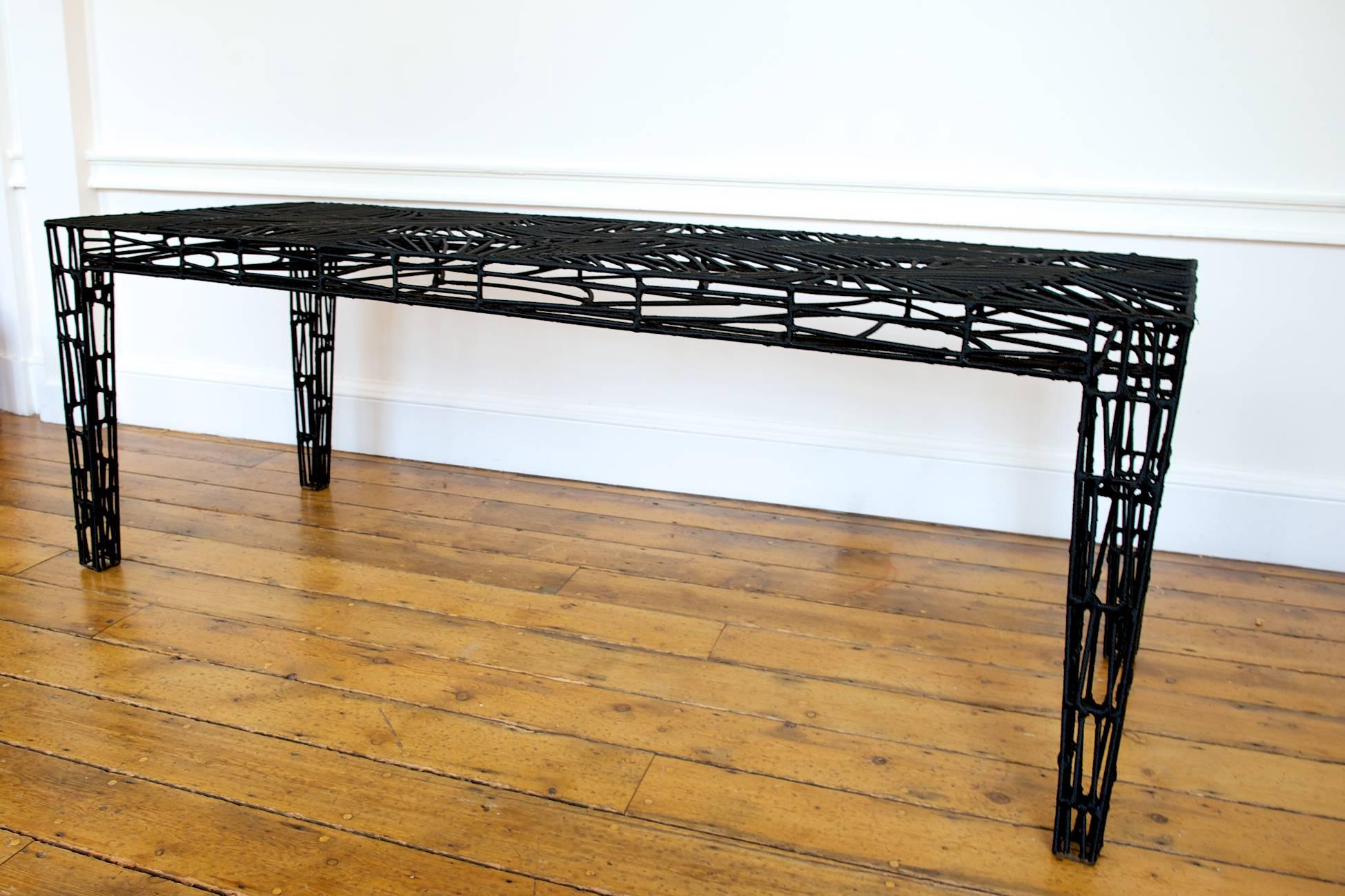 Malian Contemporary Mandet Table from recycled metal and nylon wires by Cheick Diallo For Sale