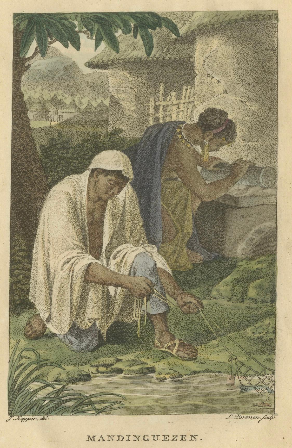 Mandingue People – Antique Hand-Colored African Ethnographic Engraving (c.1810)