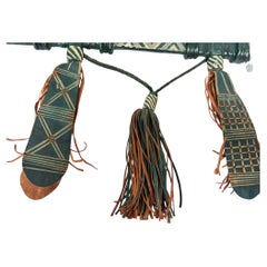 Mandinka Ceremonial Sword with Decorated Green Leather Scabbard West Africa 1950