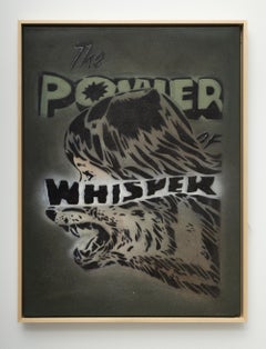 "The Power of Whisper (V3)", Hand Cut Stencil, Girl with Wolf and Text, Framed