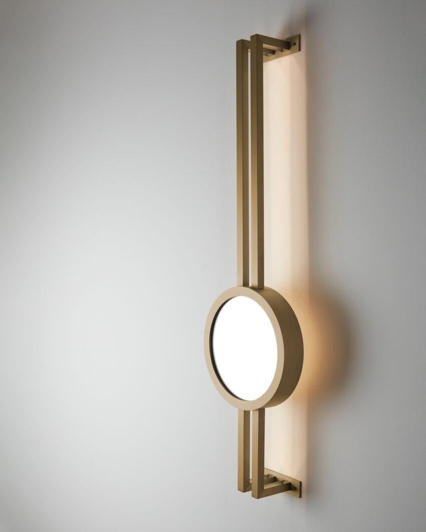 Mandolin Brushed Brass Wall Mounted Lamp by Carla Baz
Dimensions: D 13 X W 29 x H 110 cm.
Materials: Brushed brass.
Weight: 6 kg.

Available in different finishes and materials: blackened metal, brushed brass, brushed bronze, brushed copper and