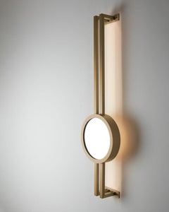 Modern Handcrafted Brushed Brass Wall Mounted Lamp / Light Mandolin, Carla Baz