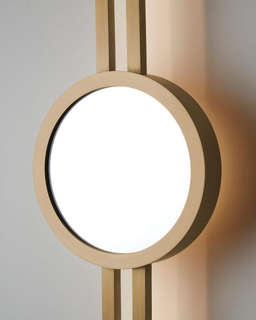 Post-Modern Mandolin Brushed Brass Wall Mounted Lamp by Carla Baz For Sale
