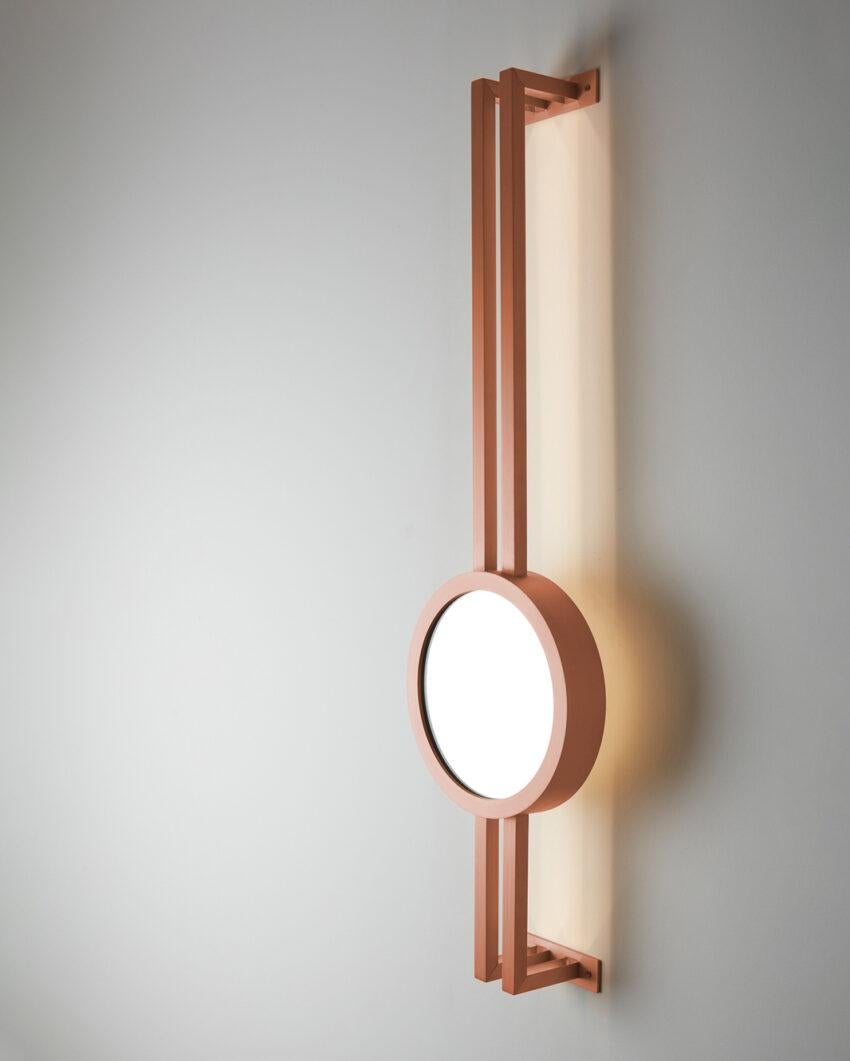 Mandolin Brushed Copper Wall Mounted Lamp by Carla Baz
Dimensions: D 13 X W 29 x H 110 cm.
Materials: Brushed copper.
Weight: 6 kg.

Available in different finishes and materials: blackened metal, brushed brass, brushed bronze, brushed copper and
