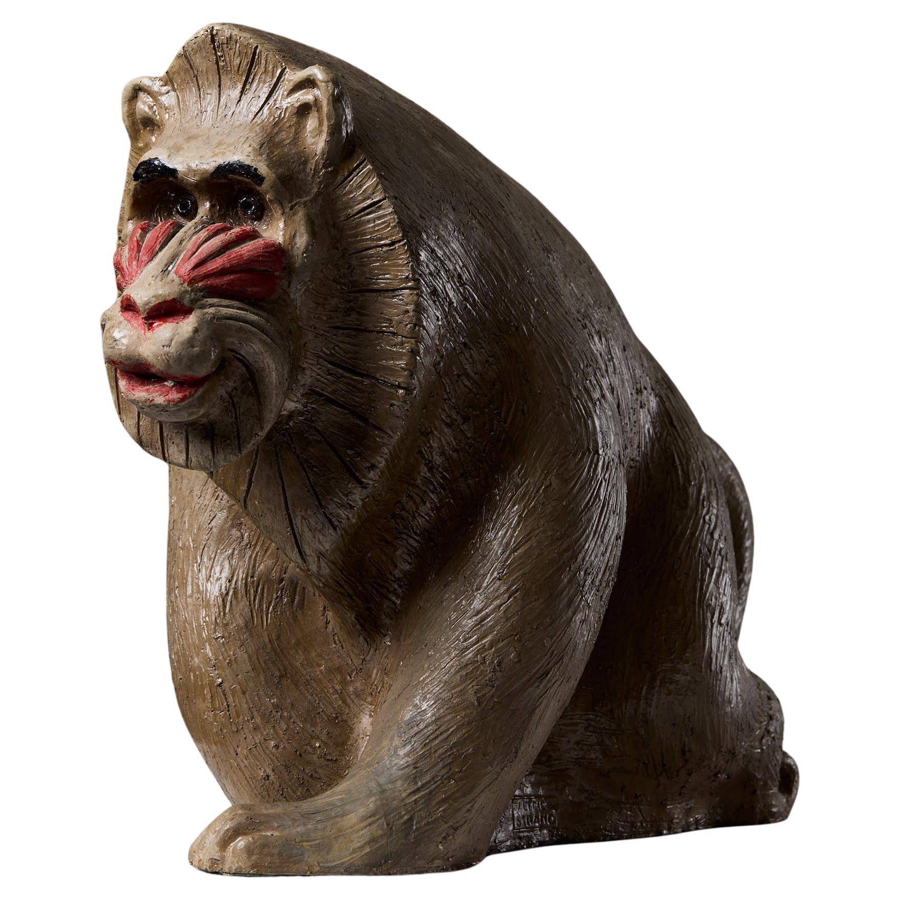 Escultura de mandril diseñada por Vicke Lindstrand para Uppsala Ekeby Suecia, década de 1940 en venta