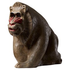 Mandrill sculpture designed by Vicke Lindstrand for Uppsala Ekeby Sweden, 1940s