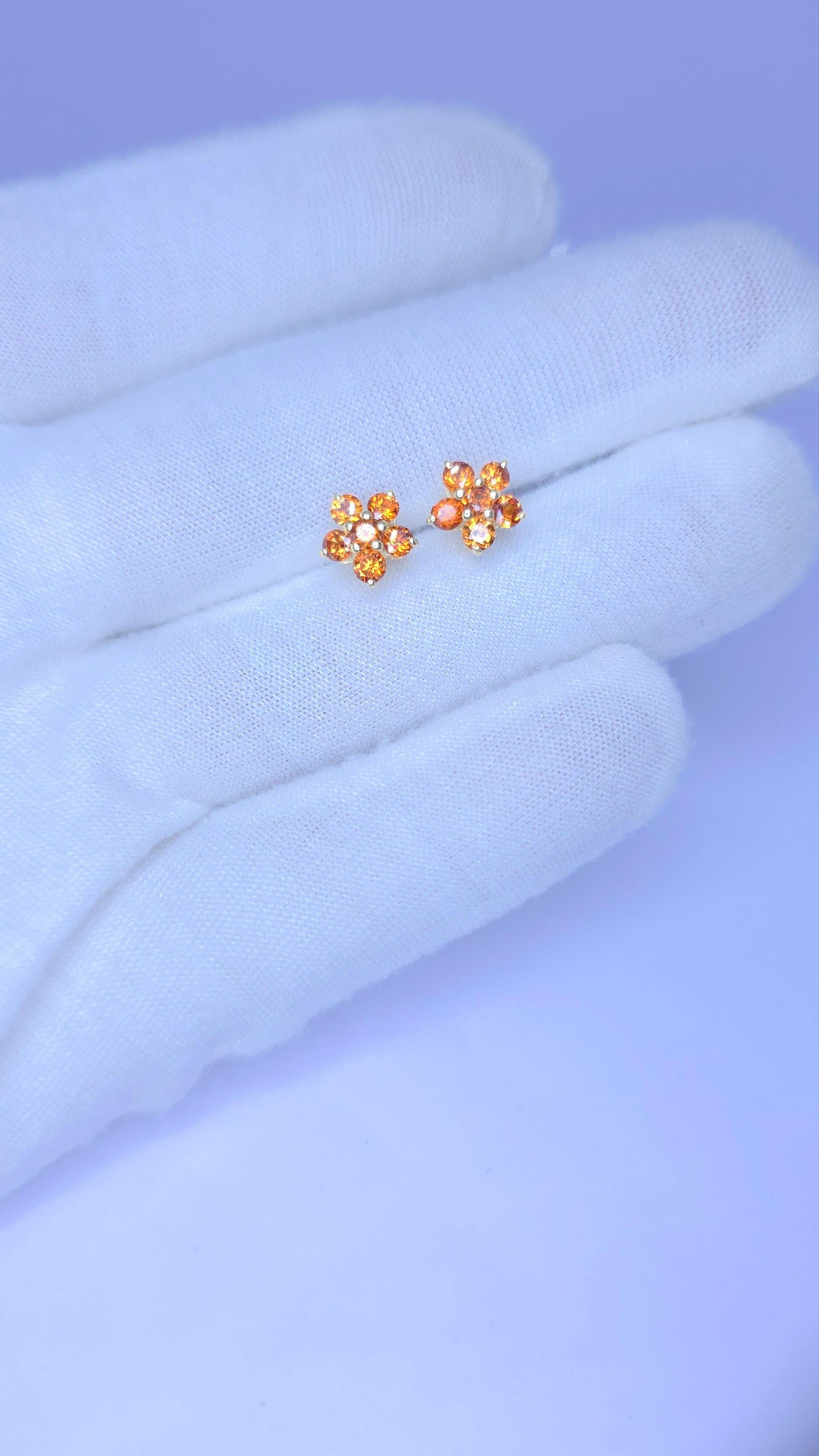Orecchini con granato Mandrin in argento sterling 925 in vendita 9