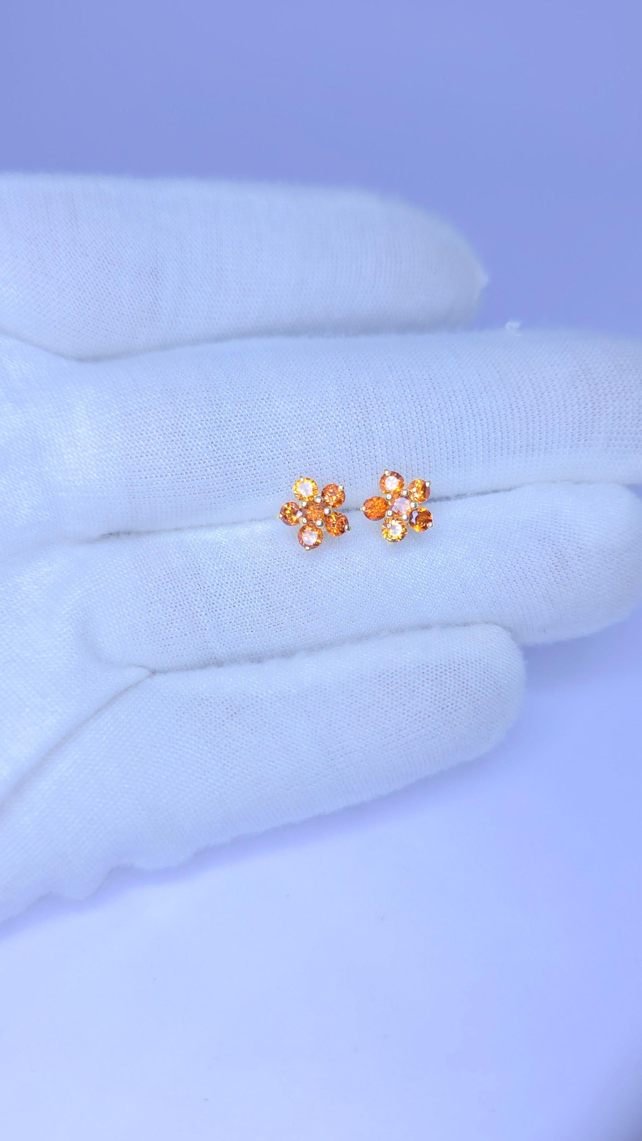 Orecchini con granato Mandrin in argento sterling 925 in vendita 10
