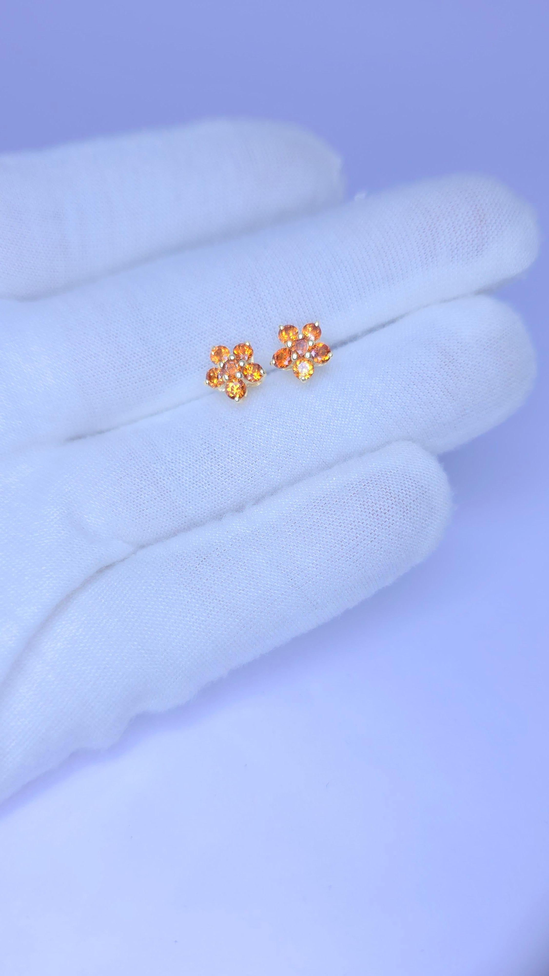 Orecchini con granato Mandrin in argento sterling 925 in vendita 11