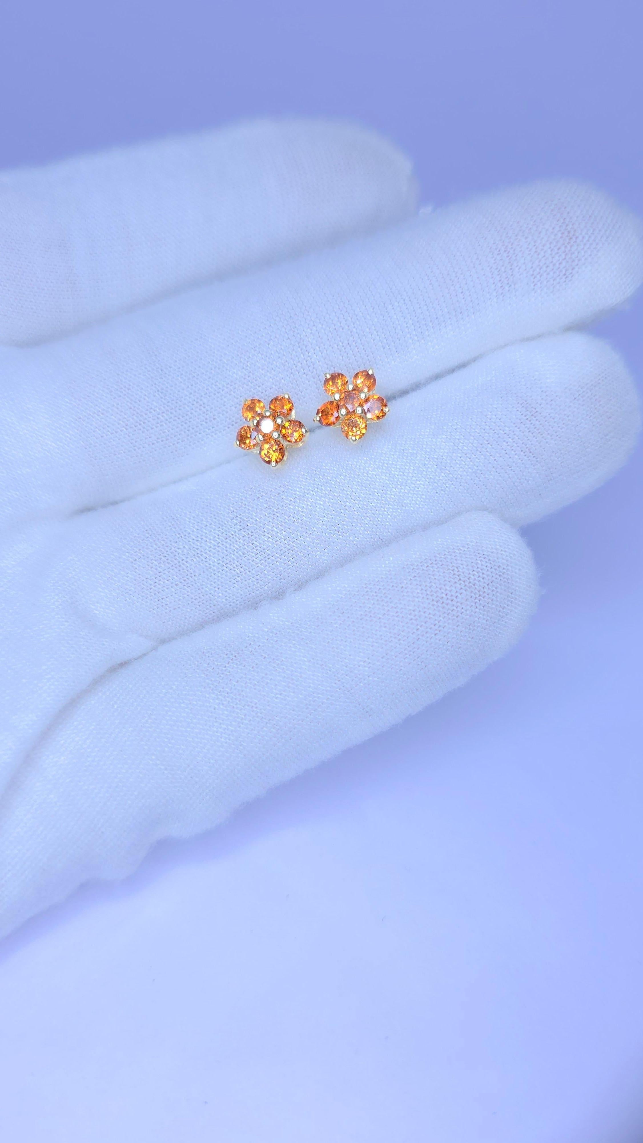 Orecchini con granato Mandrin in argento sterling 925 in vendita 2